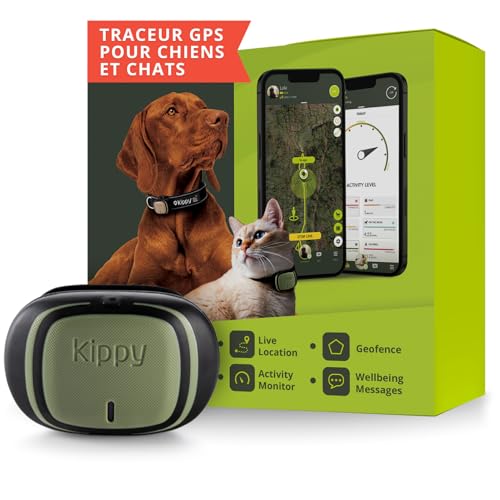 Kippy - Kippy Evo - Le Nouveau Collier GPS avec Suivi d'Activité pour Chiens et Chats, 38 GR,...