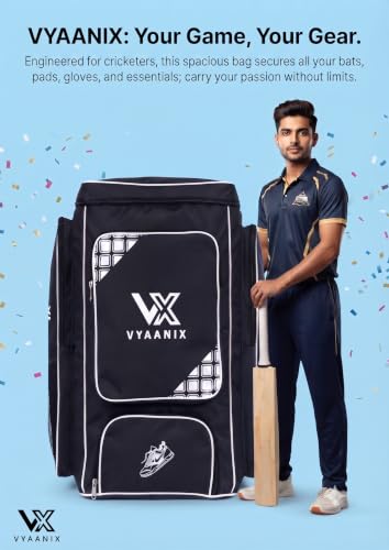 Image of Cricket Kit Bag with Backpack Straps (Black)