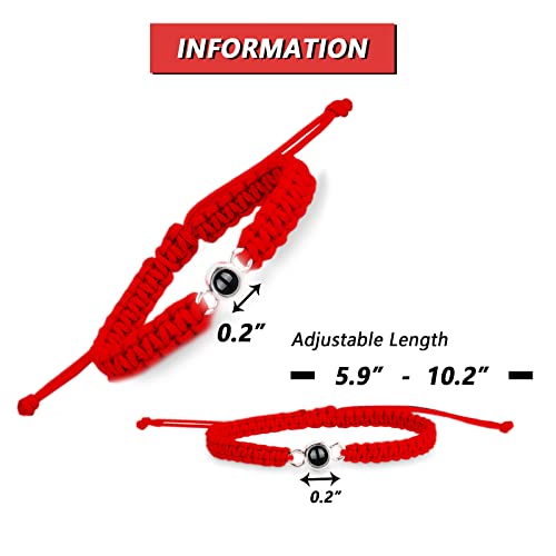 Chicoko Personalized Photo Bracelets, Custom Photo Projection Bracelet, Adjustable Projection Bracelet With Picture Inside For Girls Boys Women Man Anniversary Day (A-Black-2Pack) #TOP6