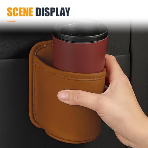 Portavasos de cuero para carro YoRise, clip resistente miniatura 6