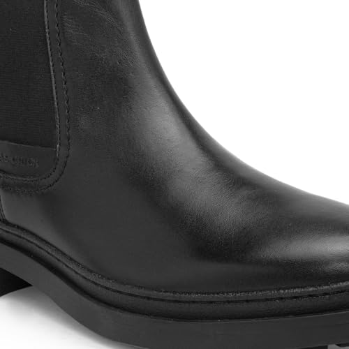 Image of Thomas Crick Men's Genuine Leather Mid-Top Chelsea Boots - Slip-On Ankle Boots with Pull Tab, Ortho Comfort in-Sock & Cleated Grip Outsole for Formal or Casual Wear