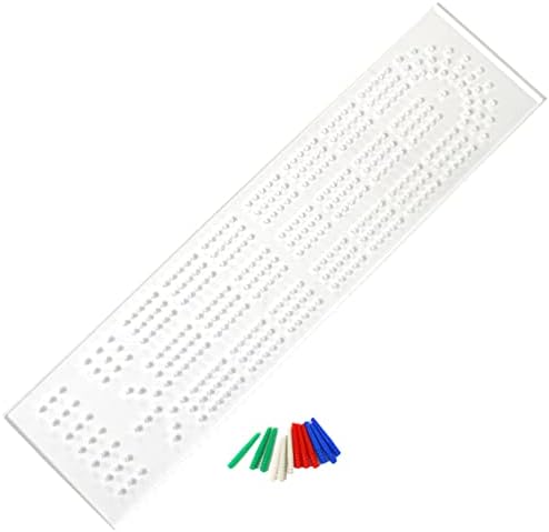 UPTTHOW Acrylic Cribbage Board Templates Kit with 12Pcs Pegs, Classic 3-Track Router Guide for Woodworking DIY Board Project Suitable for Cribbage Card Game