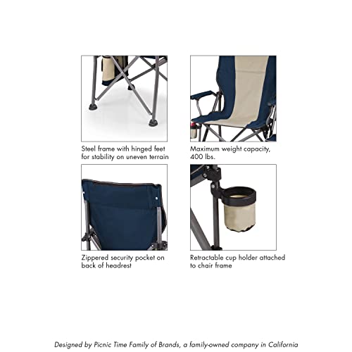 Image of Picnic TIME NFL Unisex-Adult NFL Outlander Folding Camping Chair with Cooler, Heavy Duty Beach Chair