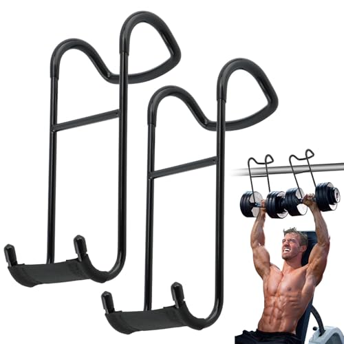 2Pcs Dumbbell Spotter Hooks,Heavy Duty Dumbbell Hooks for Dumbbell Bench Press,Connecting and Hanging Dumbbells to Barbells,Dumbbells Rack Attachments for Hanging Dumbbells