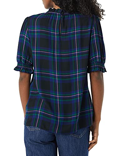 Amazon Essentials Women's Fluid Twill Short Puff Sleeve Smock Detail Shirt2