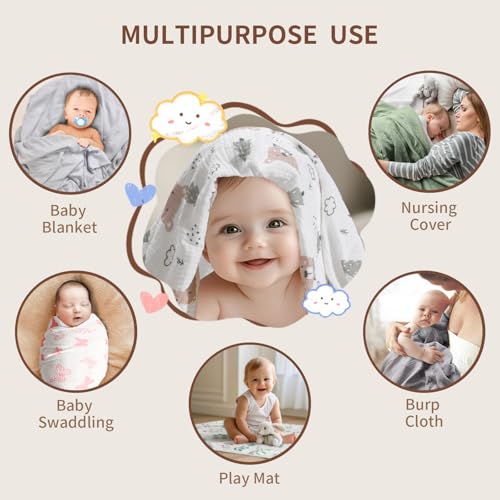 Image of Rayon from Bamboo Swaddle Blankets for Newborn,2 Pack Breathable Soft Receiving Blanket,Large 41 x 41 inches Swaddle Wrap Burping Clothes,Essentials Infant Shower Items(Christmas Bear & Green Bear)