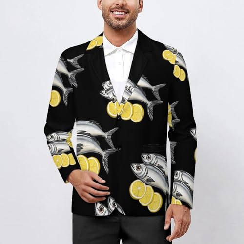 Sardines Ocean Mens Blazer Lightweight Sport Coat Two Button Suit Jackets2