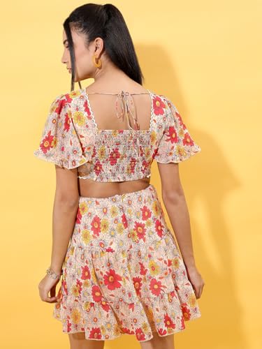 Image of Tokyo Talkies Women Fit and Flare Red Mini /Short Dress