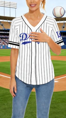 Image of Baseball Jersey Women Baseball Shirts Baseball Team Button Down Jerseys