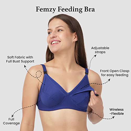 Image of Femzy Women's Cotton Non-Padded Wire Free Maternity Bra