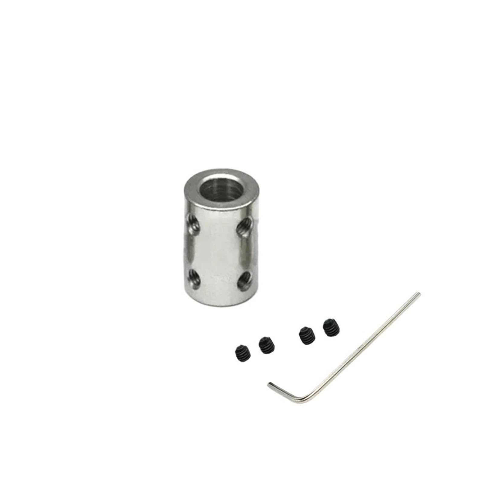 1 juego de acoplamiento rígido for eje de 4 mm/5 mm/6 mm/8 mm/10 mm, conector de acoplamiento de eje for motor CNC, manguito de transmisión de acero(4mm-4mm)