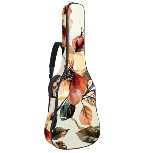 NUEAHEDN 40/41/42-inch Colorful Art Flowers Acoustic Guitar Bag With Adjustable Shoulder Strap And 2 Storage Bags. Guitar Bag With Back Hanging Loop, Electric, and Classical Guitars