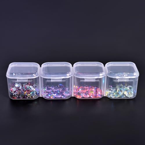 Image of KADS Bead Storage Organizer Box with 28 Grids and Removable Dividers - Plastic Container Tray for Craft, Jewelry and Earrings (Clear)