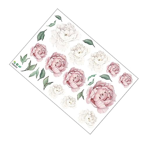 Decoración de dormitorios sin obras con póster adhesivo de peonía SHINEOFI 8