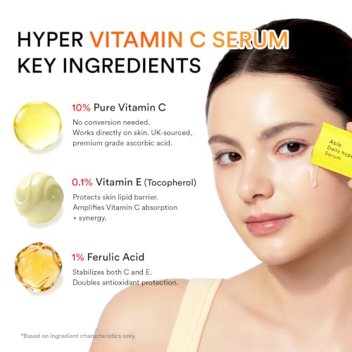 Image of Abib Hyper Vita Shot 28 Days Program (Serum & Powder) 1.42fl.oz.,0.03oz (42ml+0.8g) | 10% Vitamin C Serum Individual Daily Pouches with Weekly Booster Powder, Ascorbic Acid, Korean Skin Care