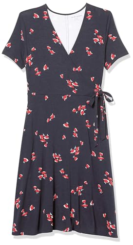 Image of Amazon Essentials Women's Short Sleeve Faux-Wrap V Neck Dress