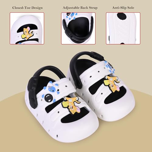 Image of GLJ Kids Comfort Clogs Sandals For Boy And Girl, 1 to 4 Years, Two-Strap Design, Easy To Wear Slip On, Dust and Waterproof, 7101