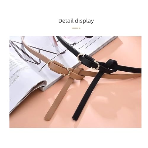 Belts for women, Waist Belt Women's Waist Belts Cowhide Small Thin Belts Circular Tie Dress Vintage Casual Belt Decorative(Beige)4