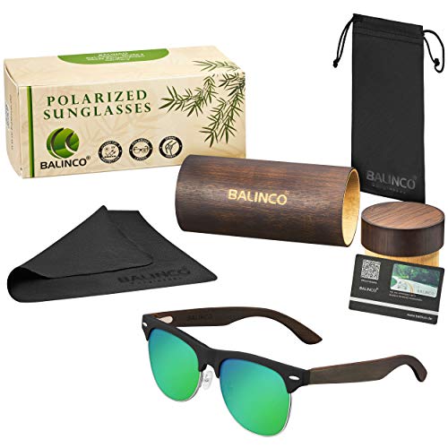 Gafas de sol de madera Balinco con estuche de regalo incluido para ocasiones especiales 6