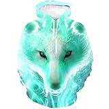 Minei Unisex Wolf Hoodies 3D Print Men's Pullover Funny Women's Sweatshirts,Multicolor1,2XL