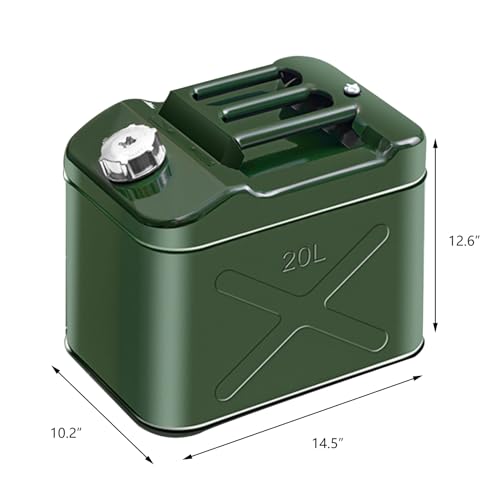 20L 5 Gallon Metal Water Can with Flexible Spout Water Container Water Can for Garden Equipment,Travel and Camping