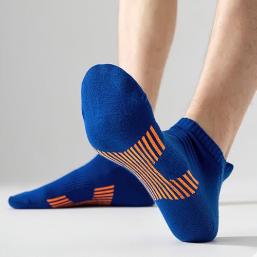 Unisex Sports Socks Set of 6 - Moisture Wicking, Durable Athletic Crew Socks in Black, White, Grey, Blue, Orange, Green3