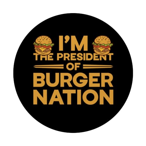 Je Suis Le Président De Burger Nation Funny Quote Design PopSockets PopGrip Interchangeable – vue 3