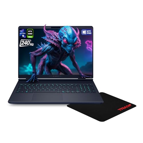 Alienware 16X Aurora Gaming Laptop Intel Ultra 9-275HX 32 GB DDR5 RAM 1 TB PCIe SSD 16 WQXGA (2560x1600) 240Hz Nvidia G-Force RTX 5060 RGB Backlit Keyboard W11 Pro Indigo + Traix Mousepad