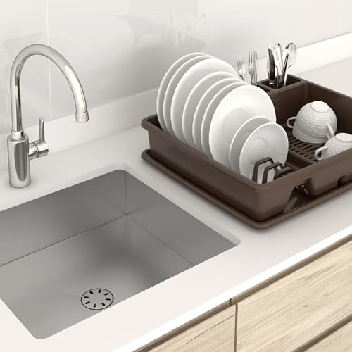 plastific Plastic Dish Drainer Plate Cutlery Rack Kitchen Sink Utensil Draining Cup Holder Drying Rack Draining Rack Sink Drainer Kitchen Gadgets (1-A (45 x 29.7 x 8cm - Image 4