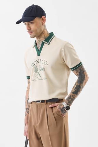 Image of SNITCH Men's Slim Fit T-Shirt | Renaissance-Inspired Artwork Print | 100% Cotton Crew Neck | Casual Wear | Premium Comfort & Style