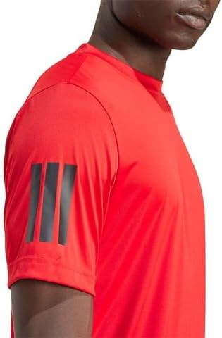 adidas Men's Club 3-Stripe Tennis Tee - Scarlet (Medium) - Image 3