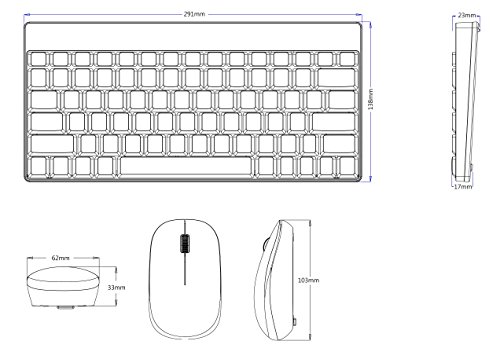 Perixx PERIDUO-712, Wireless Mini Keyboard and Mouse Combo - 2.4 G - Black by Perixx - Image 8