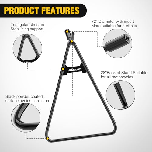 Image of Nilight Universal Motorcycle Dirt Bike Triangle Side Stand | Kickstand Holder for 80-500cc Supermoto Motocross Enduro Pit Bike Black
