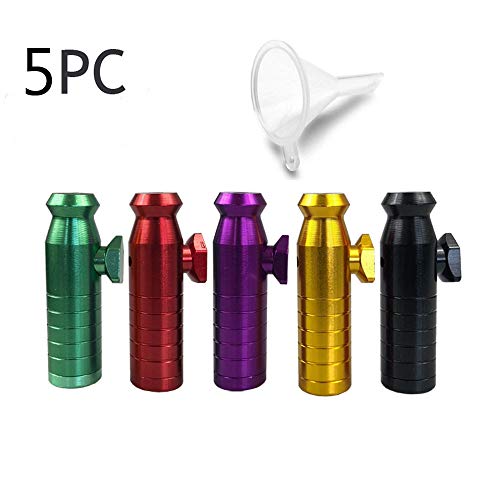 Geece 5PCS Snuff Bullet Metal Rocket Powder Dispenser Snorter Snuffer Vial Tube Bottle