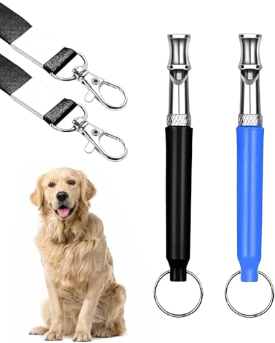 LOZTBUE Silbato para Perros Silencioso De Alta Frecuencia De 2 Piezas, Silbato para Recordar Perros Que Ladran, Silbato para Perros Silencioso Ajustable, Silbato Antiladridos
