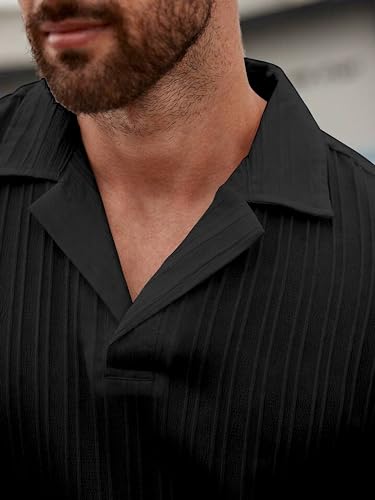 Image of IndoPrimo Men Regular Fit Fancy Cuban Collar T-Shirt for Men