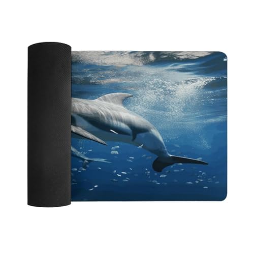Alfombrilla de escritorio grande antideslizante estilo delfines miniatura 3