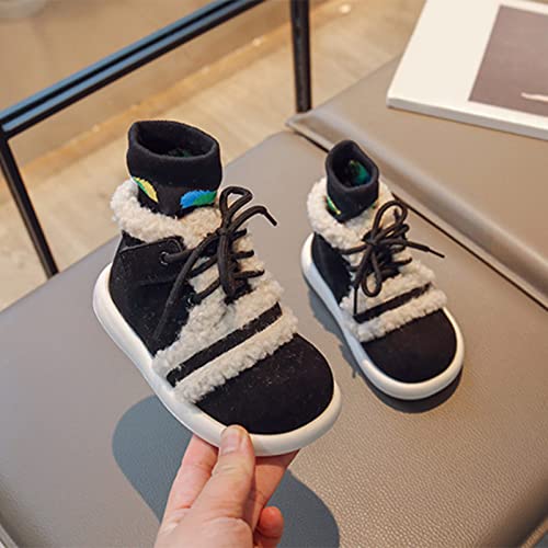 Baby School Boots Fashion Winter Children Boots Boys Girls Flat Ankle Boots Lace Up High Top Cotton Wool For Warmth4