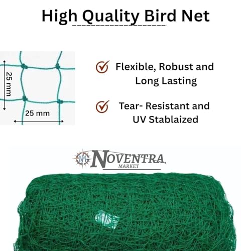 Image of Anti-Bird Pigeon Net for Balcony | Bird Protection Net, Green, 15Ft X 20Ft | UV Resistant HDPE Mesh | Strong & Durable | Balcony, Windows & Terrace Protection