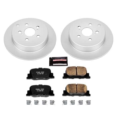 Image of PowerStop Z17 Brake Pad & Fully Coated Rotor Kit Rear CRK2319 | Scion tC 2005-10 Ceramic Brake Pads + Fully Coated Disc Rotors