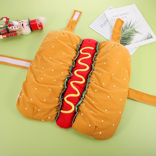 Disfraz para perro Hot Dog color naranja talla XL miniatura 6