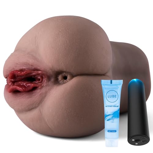 Fengfeiyan 3.3 LB Brown Electric Male Masturbator 10 Frequency Vibration Pussy Pump Hands-Free Pocket Pussy Trainer Realistic Pussy and Tight Anal Sex Toys for Men Sex Toys4couples Men & Women
