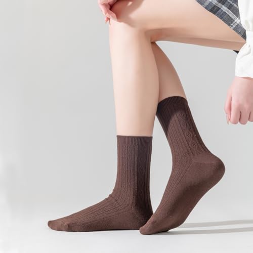 Mcool Mary Women's Crew Socks,Casual Athletic Breathable Soft Knit Cotton Cute Dress Sock for Girl 12 Pack4