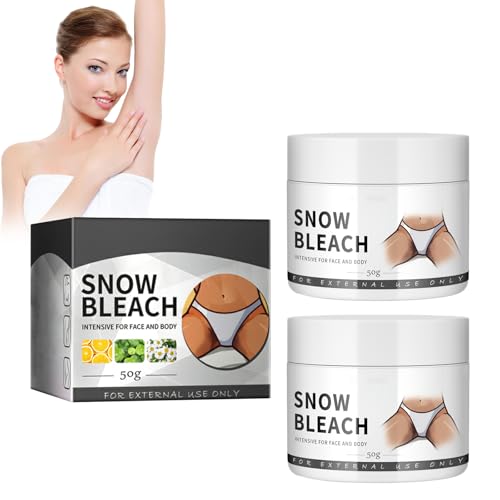 Hppsctink 2pcs Crema Blanqueadora Axilas, Crema Blanqueadora Partes Intimas, Aclara la Pigmentación Oscura de las Axilas y la Cara Interna de los Muslos, 2pcs*50g, Cream