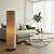 Tall Cylinder Floor Lamp with Fabric Shade – Modern Standing Light for Living Room, Bedroom, Office & Lounge – Ambient Corner Lighting Fixture (Beige)