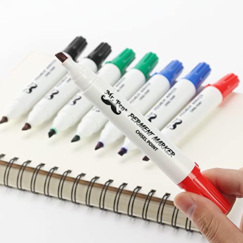 Mr. Pen- Permanent Markers, 8 Pack, Assorted Colors, Chisel Tip, Colored Markers, Marker Set, Chisel Tip Markers, Colored Permanent Markers, Permanent Markers Assorted Colors, Colored Markers #TOP6