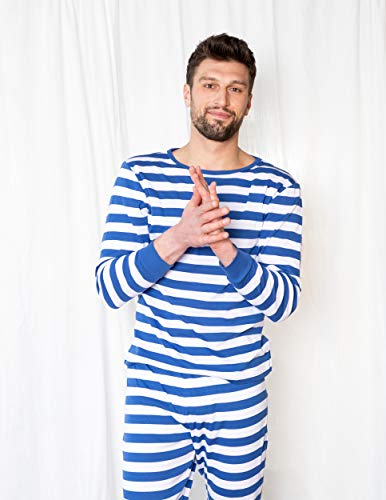 Leveret Mens Stripes Pajamas 2 Piece Pajamas 100% Cotton Christmas styles (Size X-Small-XX-Large)2
