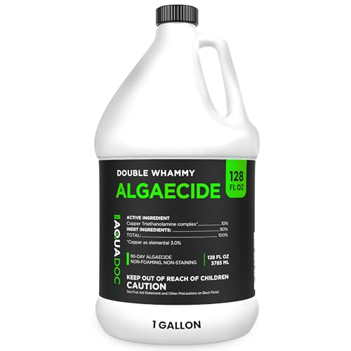 Copper Pool Algaecide for Swimming Pools - 128 oz - 90 Day Algaecide for Inground & Above Ground Pools, Helps Prevent & Remove Green, Mustard, Black Algae - AquaDoc