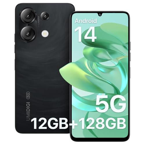 UMIDIGI G9 5G entsperrtes Android 14 Handy, 5G Dual-SIM, 12 (6 + 6) GB + 1 TB TF, 6,7 Zoll HD+ 90 Hz Display, 50 MP Kamera, KI-Gesicht und Fingerabdruck-Entsperrung, 5000mAh