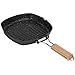 Poêle à griller antiadhésive, poêle à frire carrée pour steak, poisson et barbecue, poêle à griller à steak pour cuisinière à gaz[24CM]